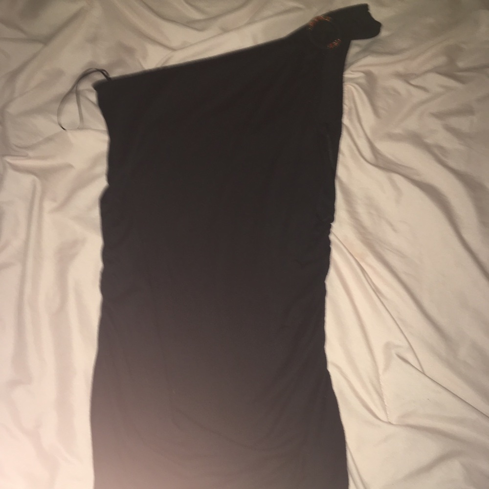 Tight one shoulder black top